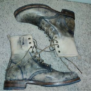 Frye Veronica Combat boots in stonewashed gray ombré size W 11
